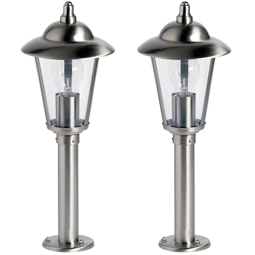 2 PACK Outdoor Post Lantern Light Stainless Steel Gate Wall Path Porch Lamp LED Loops