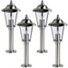 4 PACK Outdoor Post Lantern Light Stainless Steel Gate Wall Path Porch Lamp LED Loops