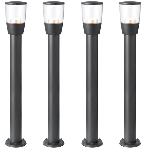 4 PACK Outdoor Post Bollard Light Anthracite 1m LED Garden Driveway Path Lamp Loops