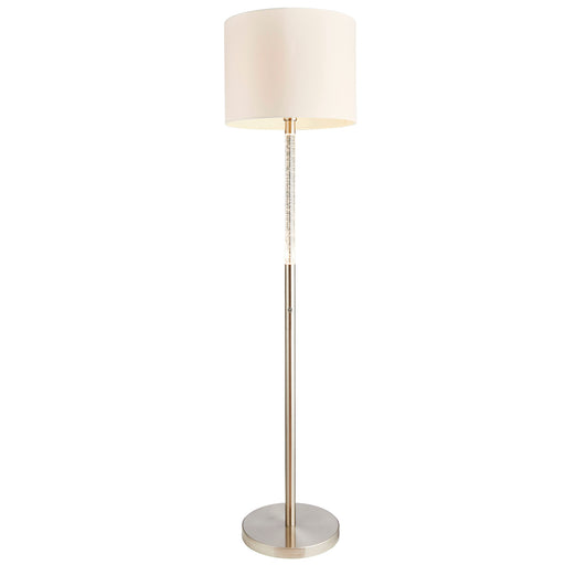 1.5m Tall Floor Lamp Satin Chrome & Shade LED Stem Standing Living Room Light Loops