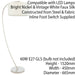 1.5m Curved Floor Lamp Nickel & White Shade Arched Standing Living Room Light Loops