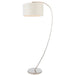 1.5m Curved Floor Lamp Nickel & White Shade Arched Standing Living Room Light Loops