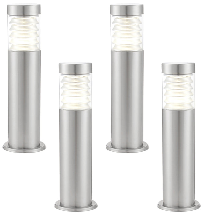 4 PACK Outdoor Post Bollard Light Marine Steel 0.5m 10W LED Driveway Path Lamp Loops