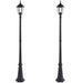 2 PACK Outdoor Post Lantern Bollard Light Matt Black & Glass 2180mm Tall Lamp Loops