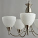 5 Lamp Ceiling & 2x Twin Wall Light Pack Satin Chrome Glass Matching Fittings Loops