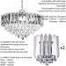6 Lamp Ceiling & 2x Matching Wall Light Pack Large Chrome Pendant Acrylic Shade Loops