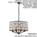 Ceiling Pendant Light Dark Bronze Paint & Clear Crystal 8 x 40W E14 Loops