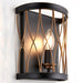 Ceiling Lamp & 2x Matching Wall Light Bronze Matt Black Metal Vintage Bulb Cage Loops