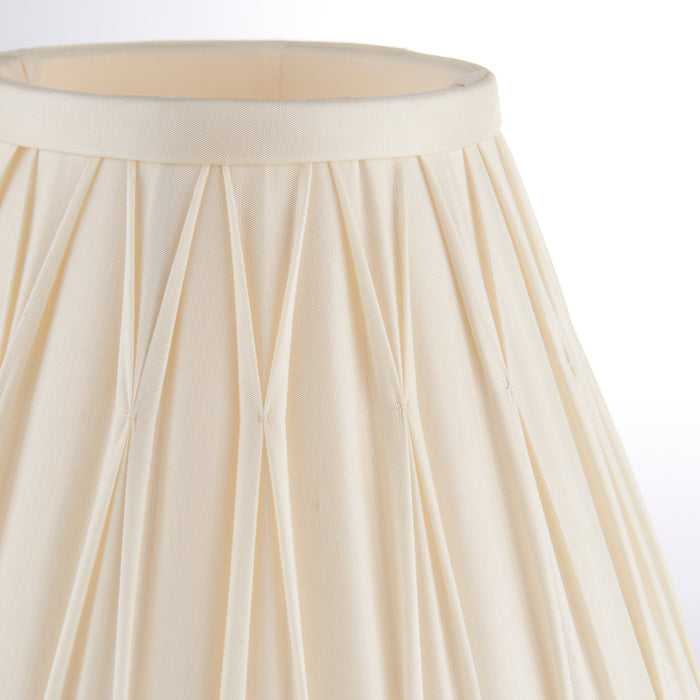 Tapered Cylinder Lamp Shade - Ivory Silk - 40W B22 - 8 Inch Pleated Design Loops