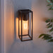 Outdoor Wall Light IP44 Textured Black 10W LED E27 Dimmable Living Room Loops