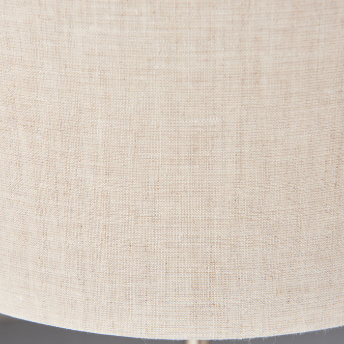 Table Lamp - Brushed Chrome Plate & Natural Linen - 3 x 18W E14 Eco golf Loops