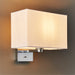 Wall Light Chrome Plate & Vintage White Fabric 60W E27 Dimmable e10297 Loops