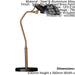 Table Lamp Satin Black & Aged Brass Paint 7W LED E14 Bedside Light Loops