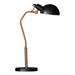 Table Lamp Satin Black & Aged Brass Paint 7W LED E14 Bedside Light Loops
