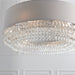 Ceiling Pendant Light - Silver Grey Fabric / Clear Glass & Chrome - 6x2.5W G9 Loops