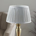 Table Lamp Antique Brass & Silver Silk 60W E27 GLS Base & Shade e10242 Loops