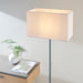 Floor Lamp Light Chrome & Vintage White Fabric 60W E27 Base & Shade e10644 Loops