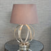 Table Lamp Bright Nickel & Charcoal Grey Cotton 40W E27 Bedside Light Loops