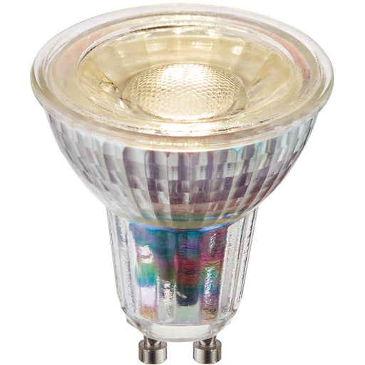 Warm White 5.5W GU10 LED Light Bulb - 470 Lumens - Dimmable Glass Lamp
