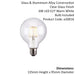 LED Filament Lamp Bulb Dimmable 6W E27 LED 95mm Clear Glass Globe Warm White