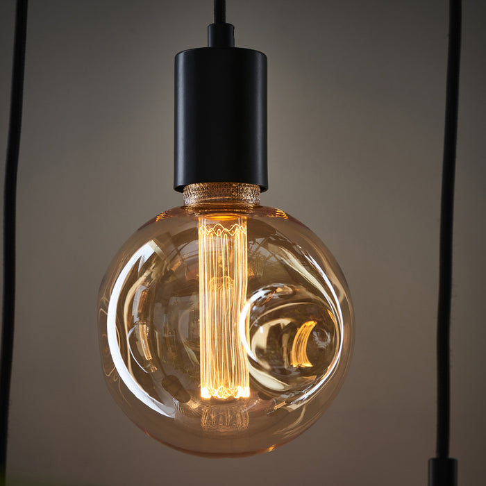 Amber Tinted Dimple Glass E27 LED Lamp - 2.5W Light Bulb 120 Lumens - Warm White