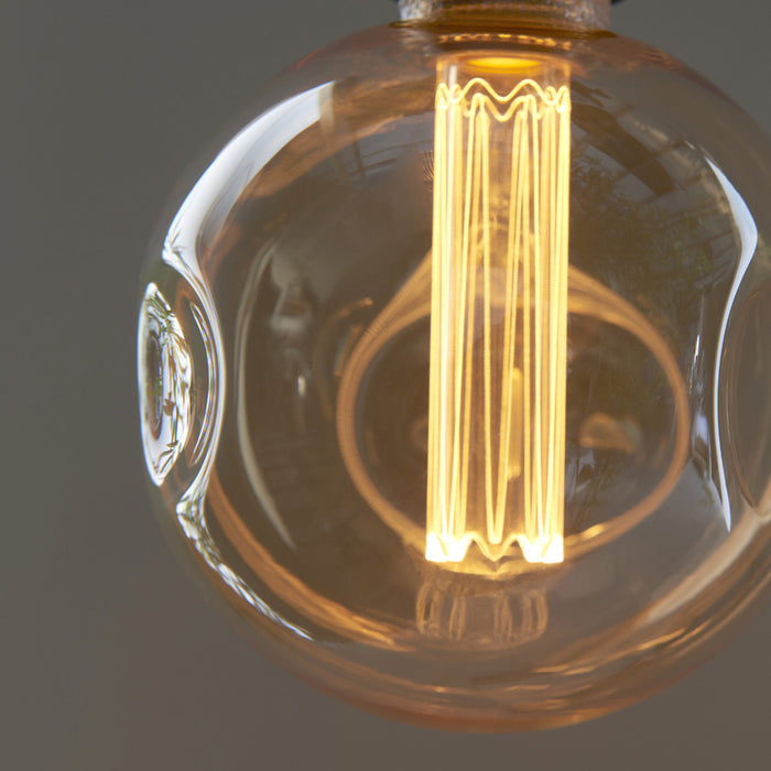 Amber Tinted Dimple Glass E27 LED Lamp - 2.5W Light Bulb 120 Lumens - Warm White