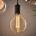 Amber Tinted Ribbed Glass Lamp - 2.5W E27 LED Light Bulb - 1800k Warm White