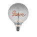 Decorative E27 LED Filament Bulb - LOVE Upwards Facing Lamp - Smoke Tinted Glass