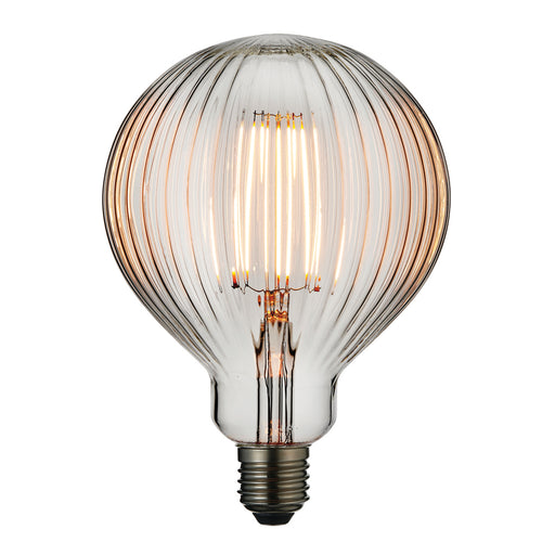 LED Filament Lamp Bulb 4W E27 LED Clear Ribbed Glass Globe 2200k Warm White