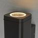 Non Automatic Up & Down Outdoor Wall Light - Textured Black & Glass Diffuser