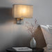 Indoor Wall Light Fitting - Matt Nickel Plate - Square Wall Plate Modern Sconce