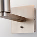 Indoor Wall Light Fitting - Matt Nickel Plate - Square Wall Plate Modern Sconce