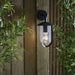 Textured Black Outdoor Wall Light - Clear Shade - Classic Exterior Light Fitting