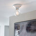Gloss White Ceramic Bathroom Wall & Ceiling Light - IP44 Rated - Low Profile
