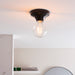 Gloss Black Ceramic Bathroom Wall & Ceiling Light - IP44 Rated - Low Profile