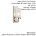 Polished Chrome Bathroom Wall Light & Frosted Glass Shade - Decorative Sconce