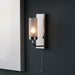Polished Chrome Bathroom Wall Light & Frosted Glass Shade - Decorative Sconce