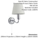 Bathroom Wall Light Fitting - Chrome Plate & Ivory Fabric Shade - Modern