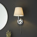 Bathroom Wall Light Fitting - Chrome Plate & Ivory Fabric Shade - Modern