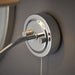 Bathroom Wall Light Fitting - Chrome Plate & Ivory Fabric Shade - Modern