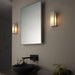 Bathroom Wall Light Fitting - Chrome Plate & Frosted Glass Shade  - Single Lamp