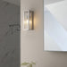 Bathroom Wall Light Fitting - Chrome Plate & Ribbed Glass Shade - Single Lamp