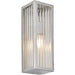 Bathroom Wall Light Fitting - Chrome Plate & Ribbed Glass Shade - Single Lamp