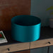 380mm Teal Satin Fabric Cylinder Lamp Shade - Rolled Edge - 10W E27 LED