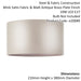 380mm Mink Satin Fabric Cylinder Lamp Shade - Rolled Edge - 10W E27 LED
