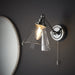 Bathroom Wall Light Fitting - Chrome Plate & Clear Glass Shade - Sconce