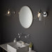 Bathroom Wall Light Fitting - Chrome Plate & Clear Glass Shade - Sconce