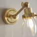 Bathroom Wall Light Fitting - Satin Brass Plate & Clear Glass Shade - Sconce