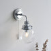 Bathroom Wall Light Fitting - Chrome Plate & Clear Glass Shade  - Single Lamp