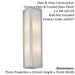 Bathroom Wall Light Fitting - Chrome Plate & Frosted Glass Shade  - Twin Lamp